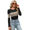 image:imageWIHOLL Long Sleeve Shirts for Women Fall Fashion Thermal Shirts Rib Knit Winter Clothing Warm Undershirts Basic TShirts0khaki Stripes