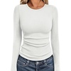 image:imageWIHOLL Long Sleeve Shirts for Women Fall Fashion Thermal Shirts Rib Knit Winter Clothing Warm Undershirts Basic TShirts0white