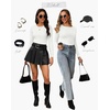 image:imageWIHOLL Long Sleeve Shirts for Women Fall Fashion Thermal Shirts Rib Knit Winter Clothing Warm Undershirts Basic TShirts0white