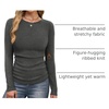 image:imageWIHOLL Long Sleeve Shirts for Women Fall Fashion Thermal Shirts Rib Knit Winter Clothing Warm Undershirts Basic TShirts1grey