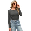 image:imageWIHOLL Long Sleeve Shirts for Women Fall Fashion Thermal Shirts Rib Knit Winter Clothing Warm Undershirts Basic TShirts1grey