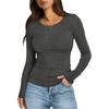image:imageWIHOLL Long Sleeve Shirts for Women Fall Fashion Thermal Shirts Rib Knit Winter Clothing Warm Undershirts Basic TShirts1grey