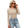 image:imageWIHOLL Long Sleeve Shirts for Women Fall Fashion Thermal Shirts Rib Knit Winter Clothing Warm Undershirts Basic TShirts1khaki