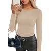 image:imageWIHOLL Long Sleeve Shirts for Women Fall Fashion Thermal Shirts Rib Knit Winter Clothing Warm Undershirts Basic TShirts1khaki