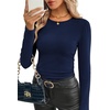 image:imageWIHOLL Long Sleeve Shirts for Women Fall Fashion Thermal Shirts Rib Knit Winter Clothing Warm Undershirts Basic TShirts2navy Blue