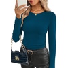 image:imageWIHOLL Long Sleeve Shirts for Women Fall Fashion Thermal Shirts Rib Knit Winter Clothing Warm Undershirts Basic TShirts3turquoise
