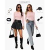 image:imageWIHOLL Long Sleeve Shirts for Women Fall Fashion Thermal Shirts Rib Knit Winter Clothing Warm Undershirts Basic TShirts6light Pink