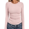 image:imageWIHOLL Long Sleeve Shirts for Women Fall Fashion Thermal Shirts Rib Knit Winter Clothing Warm Undershirts Basic TShirts6light Pink