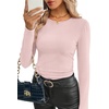 image:imageWIHOLL Long Sleeve Shirts for Women Fall Fashion Thermal Shirts Rib Knit Winter Clothing Warm Undershirts Basic TShirts6light Pink