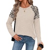 image:imageWIHOLL Long Sleeve Shirts for Women Raglan Leopard Print Tops Fall OutfitsBeige