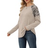 image:imageWIHOLL Long Sleeve Shirts for Women Raglan Leopard Print Tops Fall OutfitsBeige