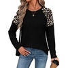 image:imageWIHOLL Long Sleeve Shirts for Women Raglan Leopard Print Tops Fall OutfitsBlack