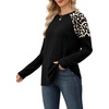 image:imageWIHOLL Long Sleeve Shirts for Women Raglan Leopard Print Tops Fall OutfitsBlack