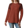 image:imageWIHOLL Long Sleeve Shirts for Women Raglan Leopard Print Tops Fall OutfitsCaramel