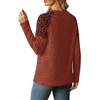 image:imageWIHOLL Long Sleeve Shirts for Women Raglan Leopard Print Tops Fall OutfitsCaramel
