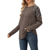 image:imageWIHOLL Long Sleeve Shirts for Women Raglan Leopard Print Tops Fall OutfitsCoffee