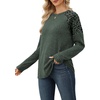 image:imageWIHOLL Long Sleeve Shirts for Women Raglan Leopard Print Tops Fall OutfitsGreen