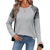 image:imageWIHOLL Long Sleeve Shirts for Women Raglan Leopard Print Tops Fall OutfitsLight Grey