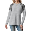 image:imageWIHOLL Long Sleeve Shirts for Women Raglan Leopard Print Tops Fall OutfitsLight Grey