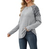 image:imageWIHOLL Long Sleeve Shirts for Women Raglan Leopard Print Tops Fall OutfitsLight Grey