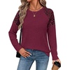 image:imageWIHOLL Long Sleeve Shirts for Women Raglan Leopard Print Tops Fall OutfitsMaroon