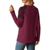 image:imageWIHOLL Long Sleeve Shirts for Women Raglan Leopard Print Tops Fall OutfitsMaroon