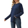 image:imageWIHOLL Long Sleeve Shirts for Women Raglan Leopard Print Tops Fall OutfitsNavy