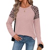 image:imageWIHOLL Long Sleeve Shirts for Women Raglan Leopard Print Tops Fall OutfitsPink