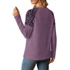 image:imageWIHOLL Long Sleeve Shirts for Women Raglan Leopard Print Tops Fall OutfitsPurple