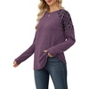 image:imageWIHOLL Long Sleeve Shirts for Women Raglan Leopard Print Tops Fall OutfitsPurple