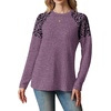 image:imageWIHOLL Long Sleeve Shirts for Women Raglan Leopard Print Tops Fall OutfitsPurple