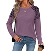 image:imageWIHOLL Long Sleeve Shirts for Women Raglan Leopard Print Tops Fall OutfitsPurple