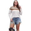 image:imageWIHOLL Long Sleeve Shirts for Women Stripe Tops Fall Fashion Outfits 2026Beige