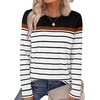 image:imageWIHOLL Long Sleeve Shirts for Women Stripe Tops Fall Fashion Outfits 2026Black