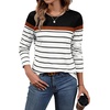 image:imageWIHOLL Long Sleeve Shirts for Women Stripe Tops Fall Fashion Outfits 2026Black