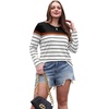 image:imageWIHOLL Long Sleeve Shirts for Women Stripe Tops Fall Fashion Outfits 2026Black