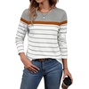 image:imageWIHOLL Long Sleeve Shirts for Women Stripe Tops Fall Fashion Outfits 2026Grey