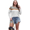 image:imageWIHOLL Long Sleeve Shirts for Women Stripe Tops Fall Fashion Outfits 2026Grey
