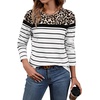 image:imageWIHOLL Long Sleeve Shirts for Women Stripe Tops Fall Fashion Outfits 2026Leopard