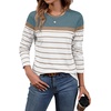 image:imageWIHOLL Long Sleeve Shirts for Women Stripe Tops Fall Fashion Outfits 2026Light Blue