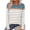 image:imageWIHOLL Long Sleeve Shirts for Women Stripe Tops Fall Fashion Outfits 2026Light Blue