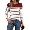 image:imageWIHOLL Long Sleeve Shirts for Women Stripe Tops Fall Fashion Outfits 2026Red