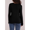 image:imageWIHOLL Long Sleeve Thermal Shirt for Women Light Fleece Tops Fall 2026 Crew Neck Casual Basic TShirtsAblack