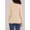image:imageWIHOLL Long Sleeve Thermal Shirt for Women Light Fleece Tops Fall 2026 Crew Neck Casual Basic TShirtsCbeige
