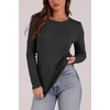 image:imageWIHOLL Long Sleeve Thermal Shirt for Women Light Fleece Tops Fall 2026 Crew Neck Casual Basic TShirtsDgrey