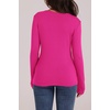 image:imageWIHOLL Long Sleeve Thermal Shirt for Women Light Fleece Tops Fall 2026 Crew Neck Casual Basic TShirtsDhot Pink