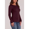 image:imageWIHOLL Long Sleeve Thermal Shirt for Women Light Fleece Tops Fall 2026 Crew Neck Casual Basic TShirtsDwine