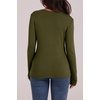 image:imageWIHOLL Long Sleeve Thermal Shirt for Women Light Fleece Tops Fall 2026 Crew Neck Casual Basic TShirtsEarmy Green