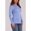 image:imageWIHOLL Long Sleeve Thermal Shirt for Women Light Fleece Tops Fall 2026 Crew Neck Casual Basic TShirtsElight Blue