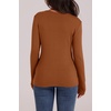 image:imageWIHOLL Long Sleeve Thermal Shirt for Women Light Fleece Tops Fall 2026 Crew Neck Casual Basic TShirtsFbrown